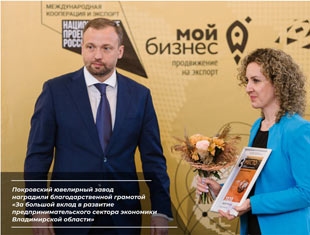 Вклад в развитие предпринимательского сектора экономики Владимирской области