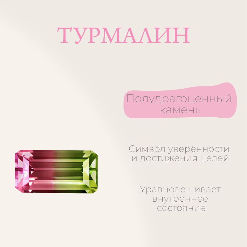 Золотые серьги «Цепочки» с розовыми турмалинами
