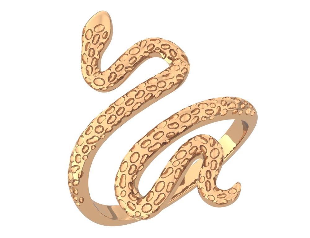 Серебряное кольцо «Snakes» в золочении 2,20 г