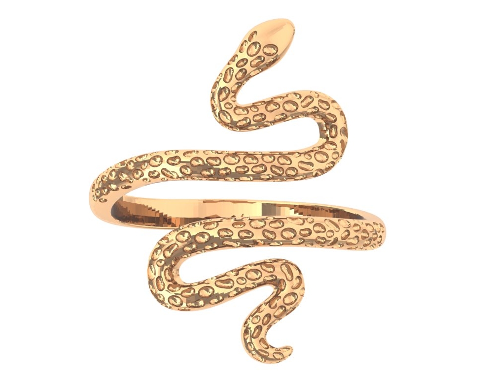 Серебряное кольцо «Snakes» в золочении