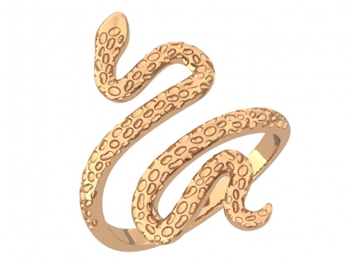 Серебряное кольцо «Snakes» в золочении